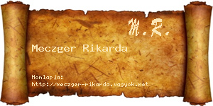 Meczger Rikarda névjegykártya